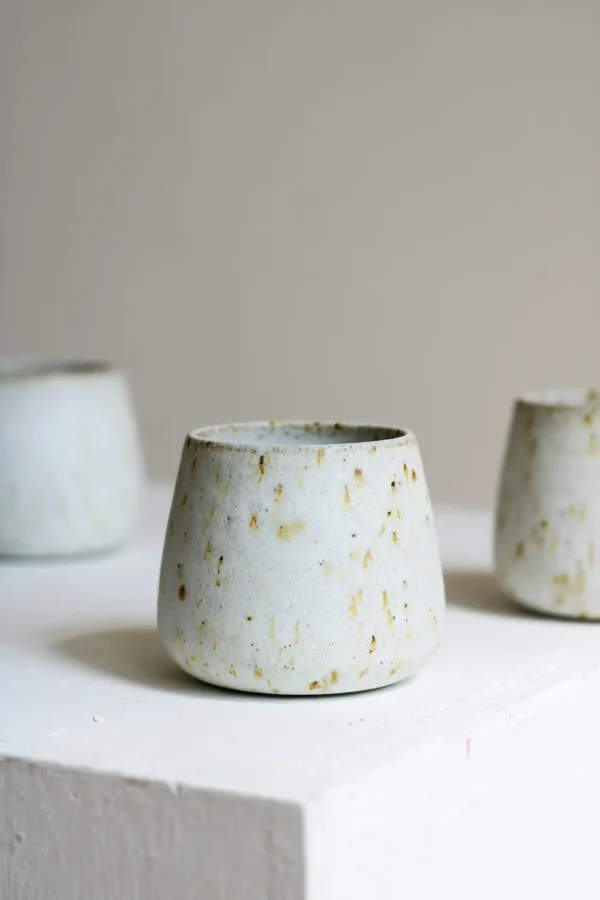 vaso cerámica gris claro